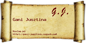 Gani Jusztina névjegykártya